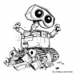 Wall-E and Trash Tower Coloring Pages 2