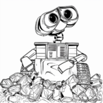 Wall-E and Trash Tower Coloring Pages 3