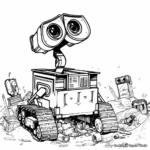 Wall-E and Trash Tower Coloring Pages 4
