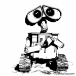Wall-E Character Coloring Pages for Children 2