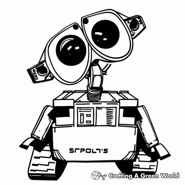 Wall-E in Space Coloring Pages 1