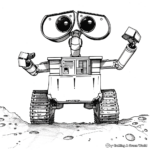 Wall-E in Space Coloring Pages 2