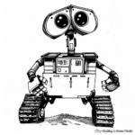 Wall-E in Space Coloring Pages 3