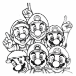 Waluigi & Friends: Group Photo Coloring Pages 1