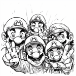 Waluigi & Friends: Group Photo Coloring Pages 2