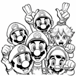 Waluigi & Friends: Group Photo Coloring Pages 3