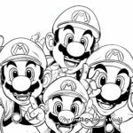 Waluigi & Friends: Group Photo Coloring Pages 4