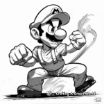 Waluigi in Action: Dynamic Pose Coloring Pages 1