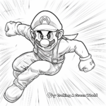 Waluigi in Action: Dynamic Pose Coloring Pages 2