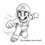 Waluigi in Action: Dynamic Pose Coloring Pages 3