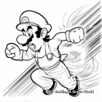 Waluigi in Action: Dynamic Pose Coloring Pages 4