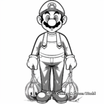 Waluigi in Different Costumes: Costume Variety Coloring Pages 2