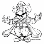 Waluigi in Different Costumes: Costume Variety Coloring Pages 4