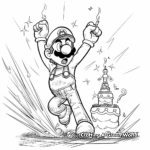 Waluigi in Mario Party: Party-Scene Coloring pages 2