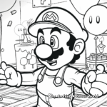 Waluigi in Mario Party: Party-Scene Coloring pages 3