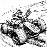 Waluigi Kart: Mario Kart Racing Coloring Pages 2
