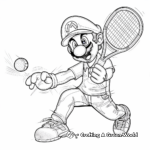 Waluigi with Power-Ups: Power Tennis Coloring Pages 1