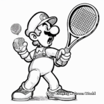 Waluigi with Power-Ups: Power Tennis Coloring Pages 2