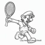 Waluigi with Power-Ups: Power Tennis Coloring Pages 3