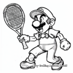 Waluigi with Power-Ups: Power Tennis Coloring Pages 4