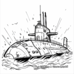 War-Time Submarine Coloring Pages 1