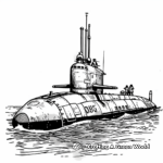 War-Time Submarine Coloring Pages 2