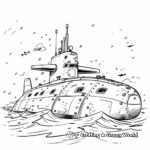 War-Time Submarine Coloring Pages 3
