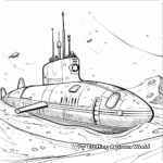 War-Time Submarine Coloring Pages 4