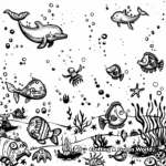 Watercolor Ocean Life Coloring Pages 1
