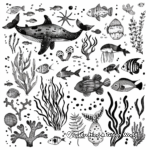 Watercolor Ocean Life Coloring Pages 2
