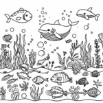 Watercolor Ocean Life Coloring Pages 4