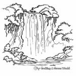 Waterfall Landscapes Coloring Pages 4