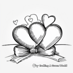 Wedding Themed Two Hearts Coloring Pages 1