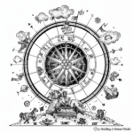 Wheel of Fortune Tarot Card Coloring Pages 1