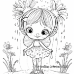 Whimsical April Showers Fairy Coloring Pages 3