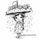 Whimsical April Showers Fairy Coloring Pages 4