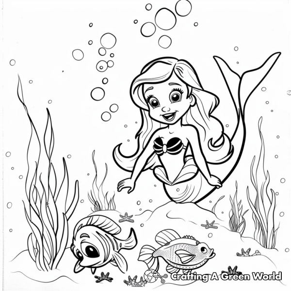 Cute Ariel Coloring Pages - Free &amp; Printable!