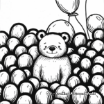 Whimsical Balloon Kawaii Bear Coloring Pages 1