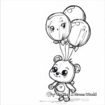 Whimsical Balloon Kawaii Bear Coloring Pages 2