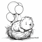 Whimsical Balloon Kawaii Bear Coloring Pages 3