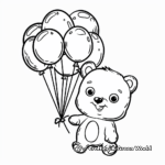 Whimsical Balloon Kawaii Bear Coloring Pages 4