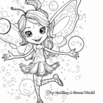 Whimsical Bubble Fairy Coloring Pages 2