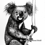 Whimsical Cartoon Koala Coloring Pages for Adults 1