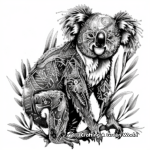 Whimsical Cartoon Koala Coloring Pages for Adults 2