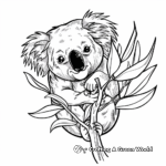 Whimsical Cartoon Koala Coloring Pages for Adults 3