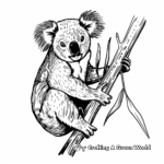 Whimsical Cartoon Koala Coloring Pages for Adults 4