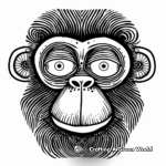 Whimsical Character Monkey Face Coloring Pages 1