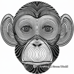 Whimsical Character Monkey Face Coloring Pages 2