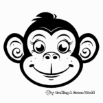 Whimsical Character Monkey Face Coloring Pages 3