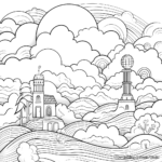 Whimsical Clouds and Sky Coloring Pages 3